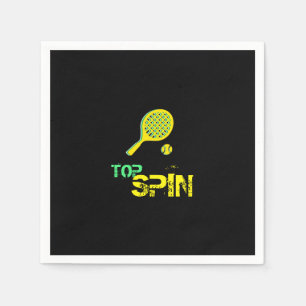 Serviette En Papier Tennis Sport Pop Art, Green & Yellow Racket & Ball