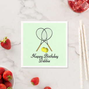 Serviette En Papier Tennis Vert Sports d'anniversaire