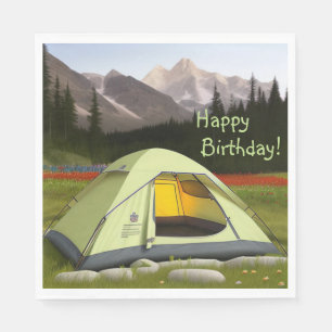 Serviette En Papier Tent Camping Anniversaire
