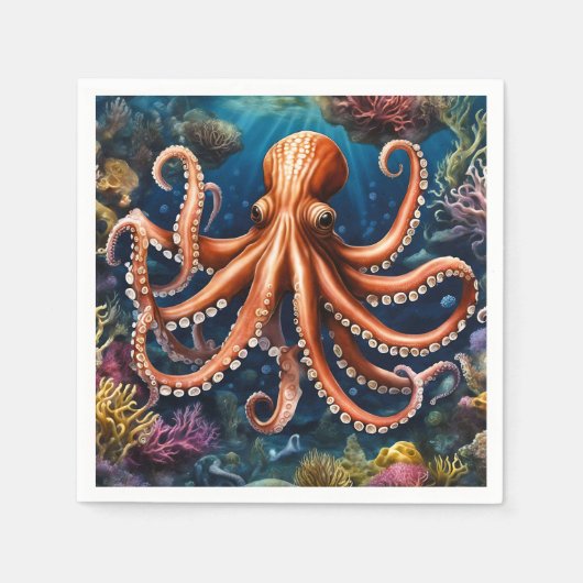 Serviette En Papier Tentacles Mer profonde (Devant)