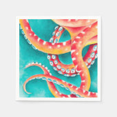 Serviette En Papier Tentacles rouges orange (Devant)