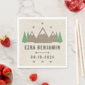 Serviette En Papier Tente Canvas Camping Bar Mitzvah Personnalisé (En situation)