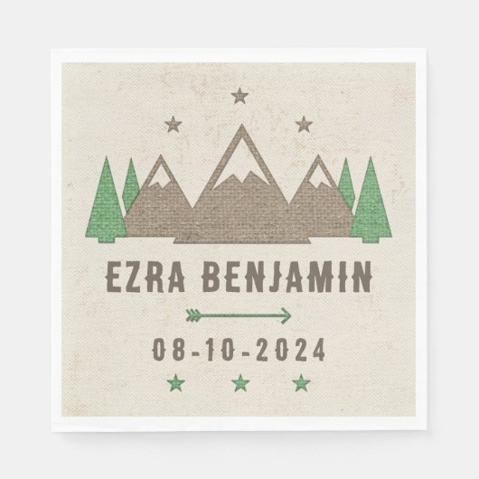 Serviette En Papier Tente Canvas Camping Bar Mitzvah Personnalisé (Devant)