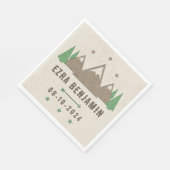 Serviette En Papier Tente Canvas Camping Bar Mitzvah Personnalisé (Coin)