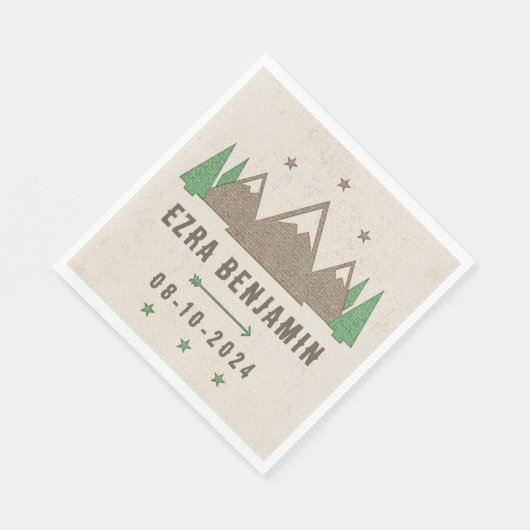 Serviette En Papier Tente Canvas Camping Bar Mitzvah Personnalisé (Coin)
