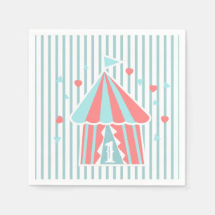 Serviette En Papier Tente Cirque Mignonne Premier Anniversaire