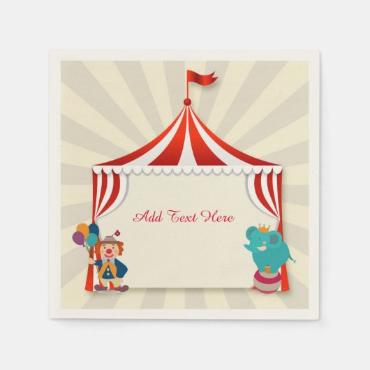 Serviette En Papier Tente de cirque, artistes (Devant)