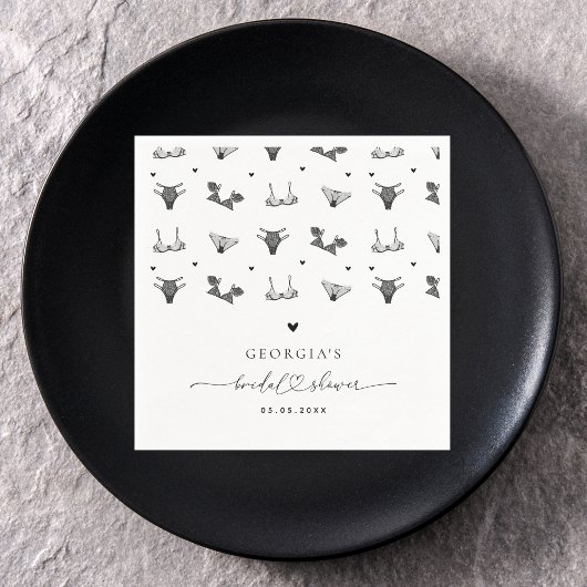 Serviette En Papier Tenue de soirée moderne avec script Cœur et linger