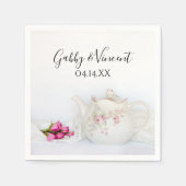 Serviette En Papier Teot avec Mariage rose Roses (Devant)