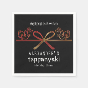 Serviette En Papier Teppanyaki BLK Japonais Steakhouse Dragon Annivers
