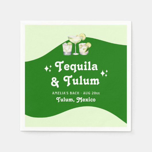 Serviette En Papier Tequila Citron Vert & Enterrement de Vie de Jeune (Devant)