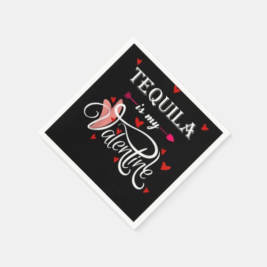 Serviette En Papier Tequila est ma Saint Valentin - Saint Valentin Alc (Coin)
