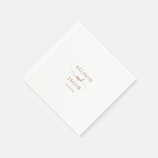Serviette En Papier Terra Cotta Simple Mariage (Coin)