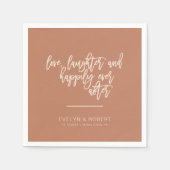 Serviette En Papier Terracotta Amour rire et heureux toujours après (Devant)