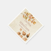 Serviette En Papier Terracotta Automne quitte Boho Mariage de automne (Coin)