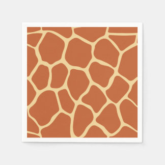 Serviette En Papier Terracotta& Beige Giraffe Print Animal Pattern 