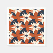 Serviette En Papier Terracotta Blanc Floral Élégant (Devant)