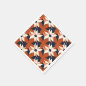 Serviette En Papier Terracotta Blanc Floral Élégant (Coin)