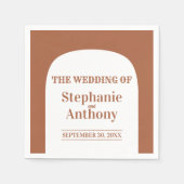 Serviette En Papier Terracotta Bohemian Retro Arch Mariage (Devant)