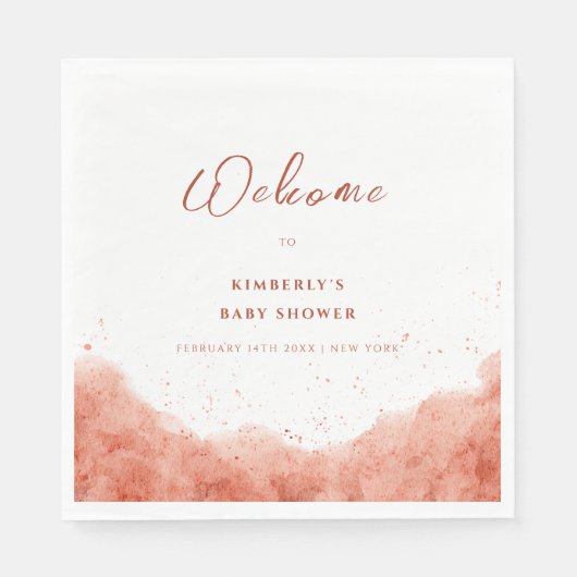 Serviette En Papier Terracotta Boho Desert Baby shower Bienvenue (Devant)