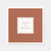 Serviette En Papier Terracotta Classique Mariage moderne (Devant)