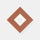 Serviette En Papier Terracotta Classique Mariage moderne (Coin)