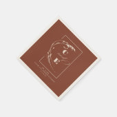 Serviette En Papier Terracotta et Ecru Moderne Mariage Monogramme (Coin)