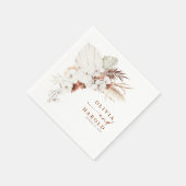 Serviette En Papier Terracotta et fleurs blanches Boho Elégant mariage (Coin)