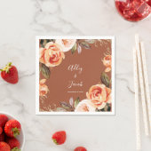 Serviette En Papier Terracotta Fall Boho Floral Mariage (En situation)