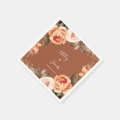 Serviette En Papier Terracotta Fall Boho Floral Mariage (Coin)