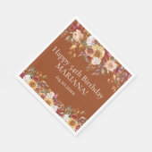 Serviette En Papier Terracotta Fall Foliage Flowers Anniversaire (Coin)