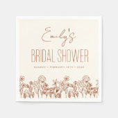 Serviette En Papier Terracotta Fleur sauvage Boho Fête des mariées Flo (Devant)