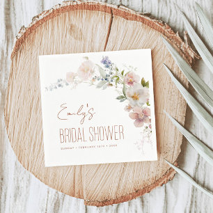 Serviette En Papier Terracotta Fleur sauvage Fête des mariées Jardin B