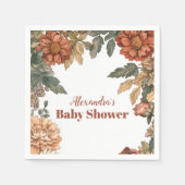 Serviette En Papier Terracotta Floral Baby in Bloom Baby shower (Devant)