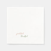 Serviette En Papier Terracotta & Green Script Grateful Thankful (Devant)