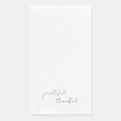 Serviette En Papier Terracotta & Green Script Grateful Thankful (Devant)