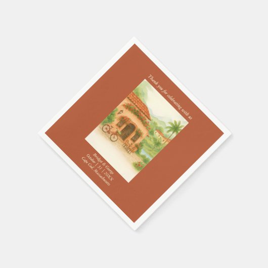 Serviette En Papier Terracotta Hacienda espagnole Destination Mariage (Coin)