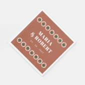 Serviette En Papier Terracotta mexicaine Boho Barro Mariage (Coin)