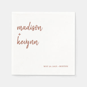 Serviette En Papier Terracotta minimaliste et chic Napkins mariage