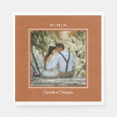 Serviette En Papier Terracotta moderne Brunt Orange Mariage de automne (Devant)