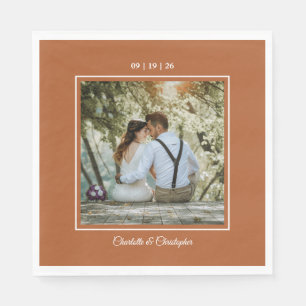 Serviette En Papier Terracotta moderne Brunt Orange Mariage de automne