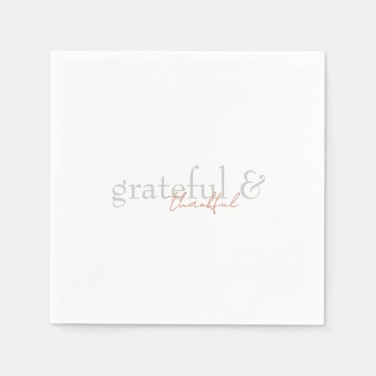 Serviette En Papier Terracotta moderne et vert Grateful Thankful II (Devant)