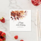 Serviette En Papier Terracotta Orange Fall Flowers 30e anniversaire (En situation)