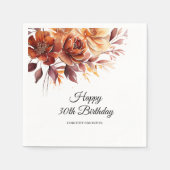Serviette En Papier Terracotta Orange Fall Flowers 30e anniversaire (Devant)