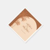 Serviette En Papier Terracotta Palm Trees & Ampersand Beach Wedding (Coin)