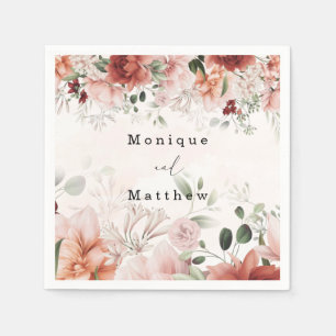 Serviette En Papier Terracotta Printemps Automne Rustique Floral Maria