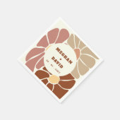 Serviette En Papier Terracotta Retro Super Boho Chic Floral Mariage (Coin)