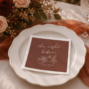 Serviette En Papier Terracotta Rouille La Nuit Avant Le Dîner De Répét
