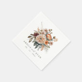 Serviette En Papier Terracotta Sage Boho Mariage Floral (Coin)