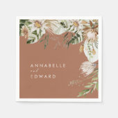 Serviette En Papier Terracotta simple botanique moderne et élégant feu (Devant)